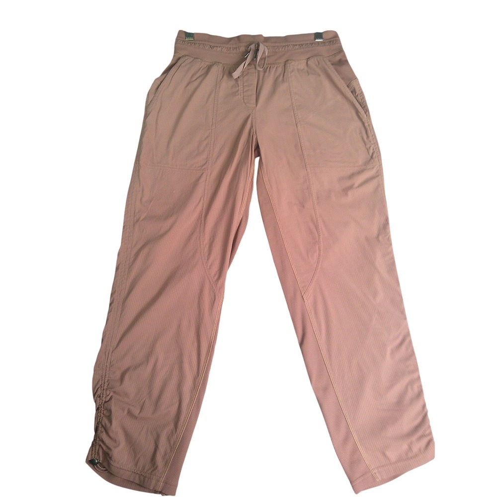 Lululemon Dance Studio Crop Pants Rose Pink Herringbone Drawstring Waist Size 6
